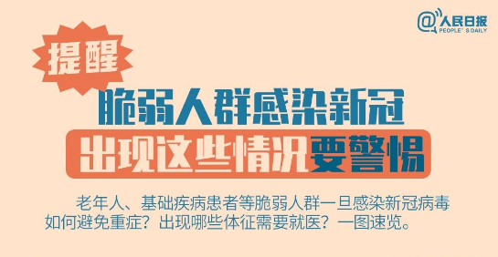 提醒！脆弱人群感染新冠，出现这些情况要警惕